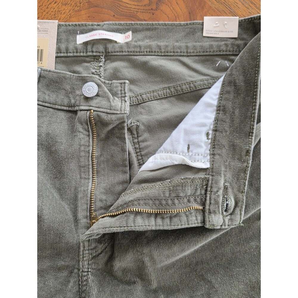Levi's Classic Women's Mid Rise Straight Leg Jeans Corduroy Pants 10 M Ivy Green - Picture 8 of 13